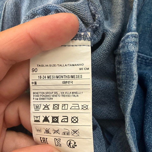 Benetton denim salopette 18-24 months like new