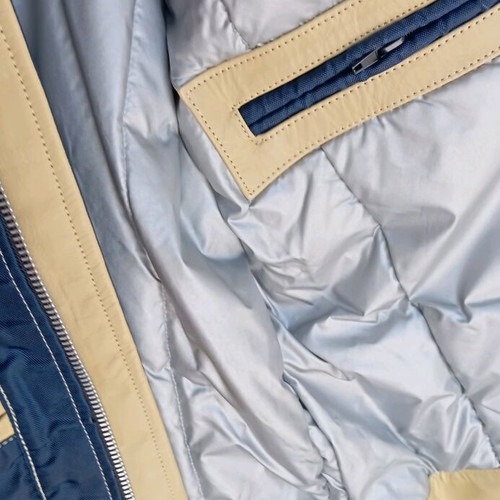 Union Mills leather jacket new, size XL, blue and beige