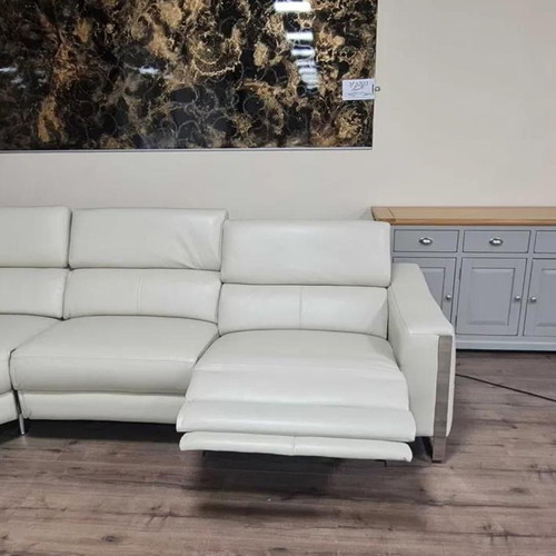 Torres corner sofa cream with electric relax mechanism and genuine leather