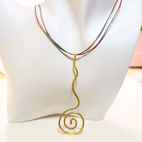 Spiral Pendant Handmade Brass New