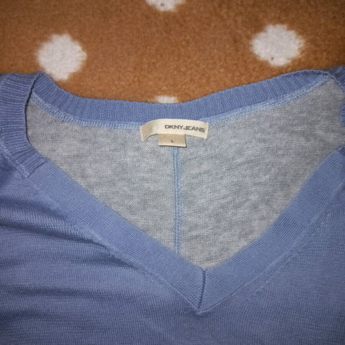 DKNY thin knitted men's shirt like new, gray and blue