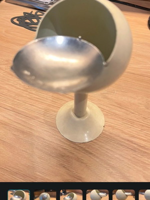 1960s pedestal steel ashtray with flip cover vintage, like new