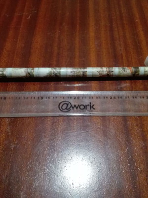 Large pencil used with cap and eraser, 38 cm long