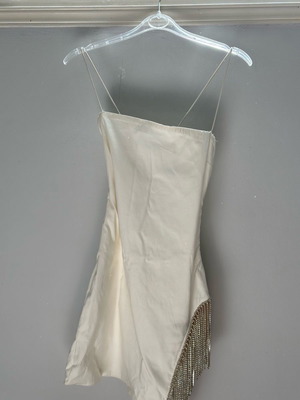 Oh Polly mini white dress with strass used, size S