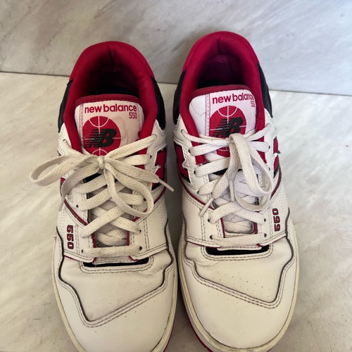 New Balance 550 used red sneakers size 41.5