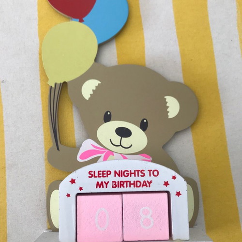 Countdown calendar for birthdays 30 days wooden new