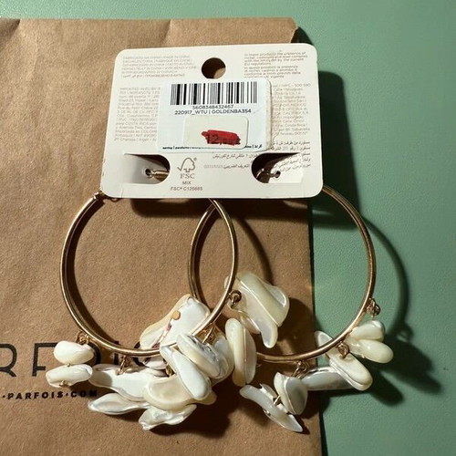 Parfois hoop earrings new, gold and white