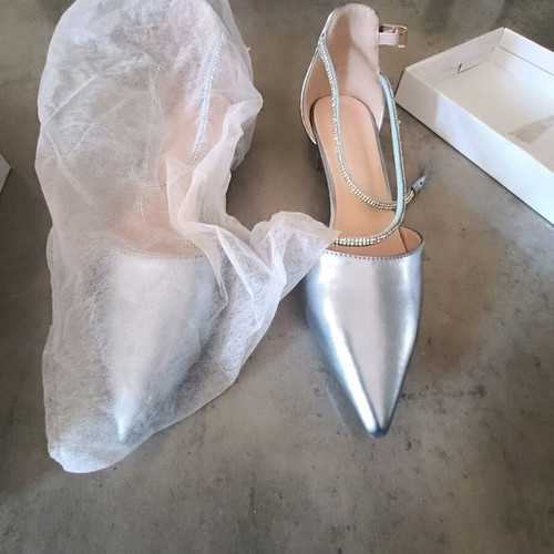 Low heels new size 38 silver