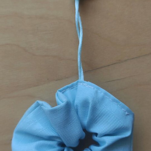 Scrunchie keychain handmade turquoise new