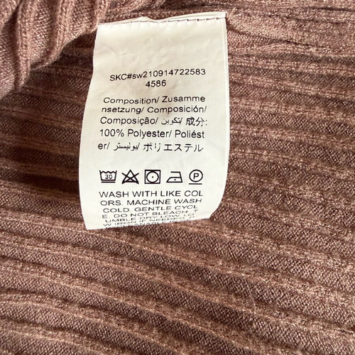Shein ribbed dress brown like new with belt and buttons