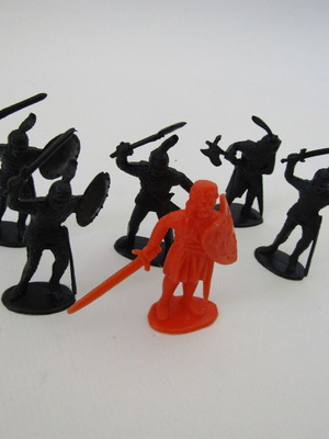 Greek toy knights like new, 6 foot soldiers, 1970s-1980s