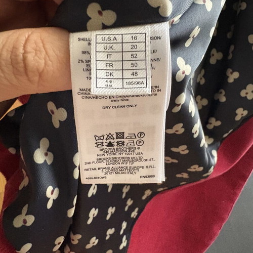 Brooks Brothers 346 Βελούδινο Σακάκι Μπορντό Μέγεθος 16 Σαν Καινούργιο