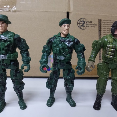 Soldier Force action figures set with assault boat, used