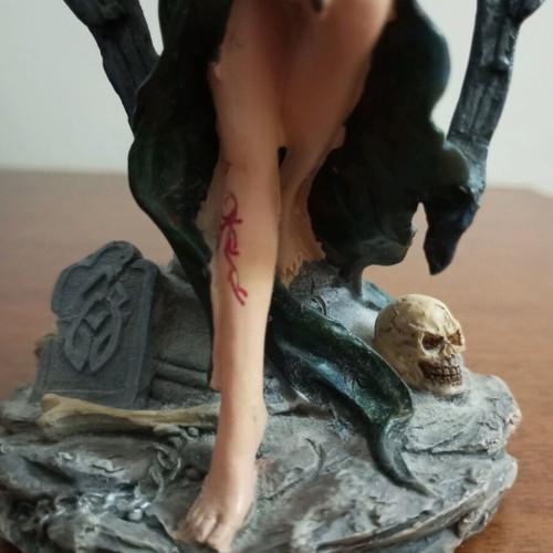Gothic candle holder fallen angel like new