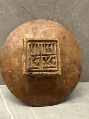 Παλαιά ξύλινη σφραγίδα πρόσφορου μεταχειρισμένη, 12 εκ, εκκλησιαστική