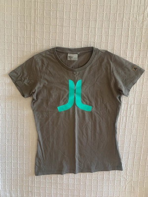 Wesc women's t-shirt used, size M, gray and green