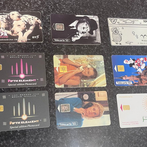 Foreign phone cards like new without damage