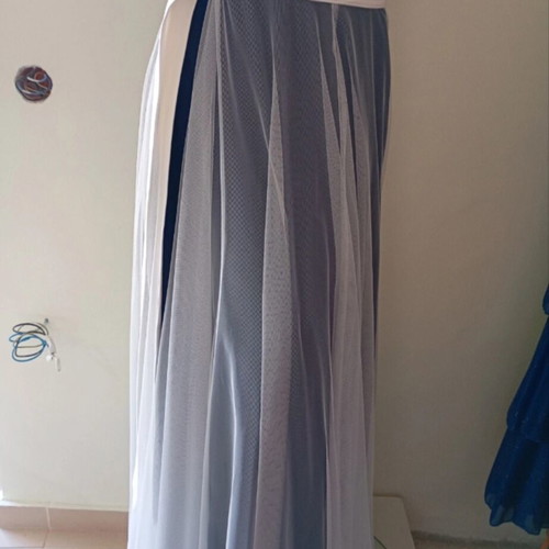 Tulle Tunic white with satin ribbon one size new