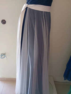 Tulle Tunic white with satin ribbon one size new