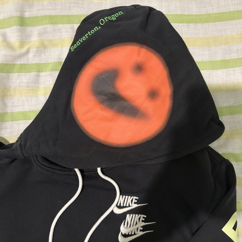 Nike World Tour Graffiti hoodie, size XS, black and white