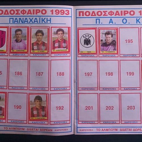 Karouzel Football 1993 Album used with 333 stickers