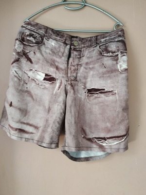 Insight unisex vintage σορτς με εφέ trompe-l'œil τζιν, σαν καινούργια