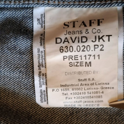 Staff Jeans & Co. David Jacket men's denim trucker like new, size M
