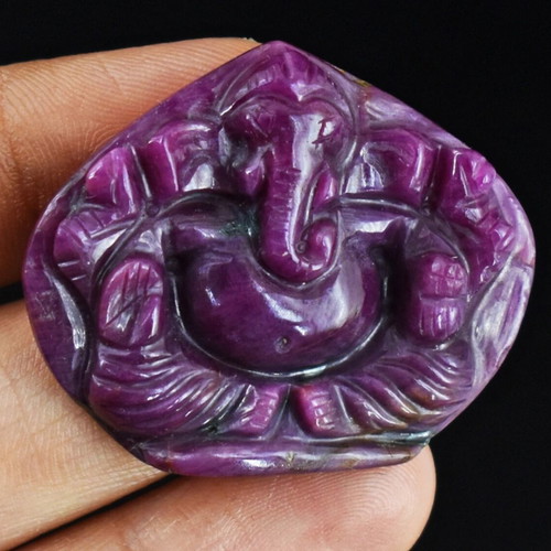 Ruby 100% natural 72.00 cts carved god Ganesha