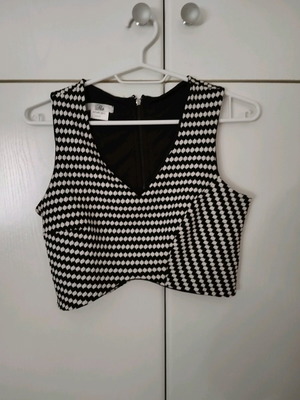 Crop top ασπρόμαυρο