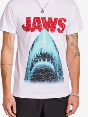 Difuzed Jaws T-shirt, size Small, white and blue