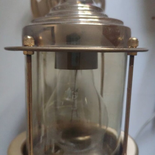 Nautical wall lanterns like new with brass and glass