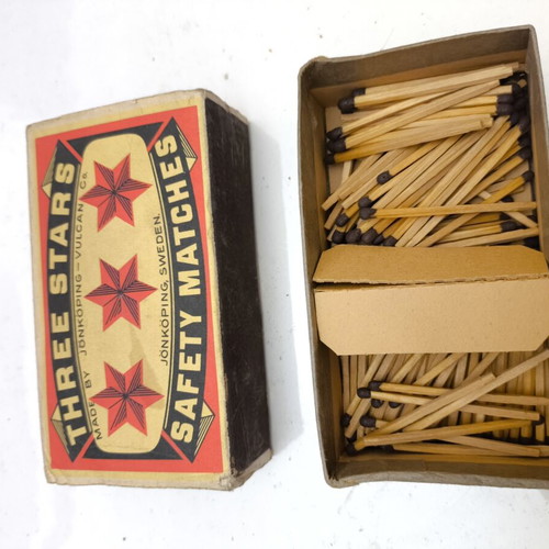 Vintage large matchbox used with most matches inside