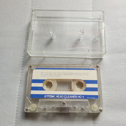 TDK Head Cleaner HC-1 tape cassette used, 1990s audio cleaner