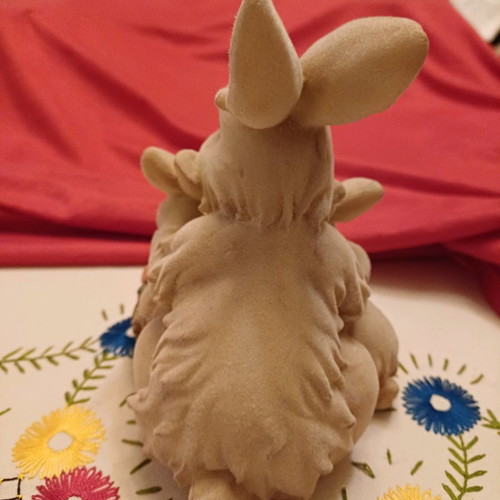 Decorative rabbit with babies used