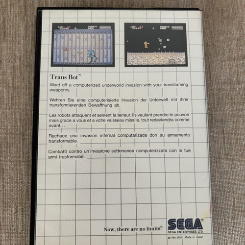 Transbot Sega Master System card, complete