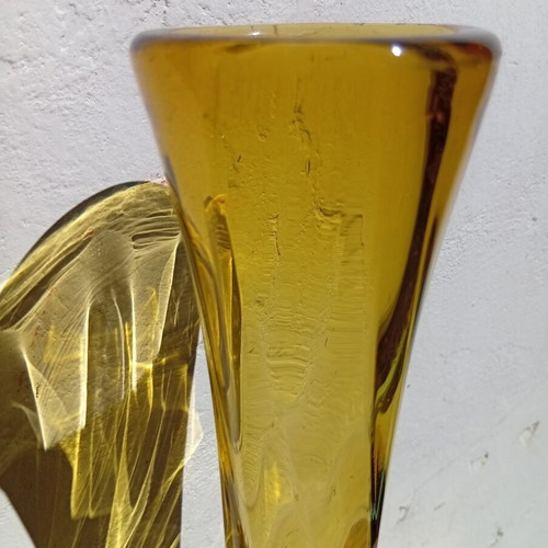 Murano amber twisted vase 28 cm