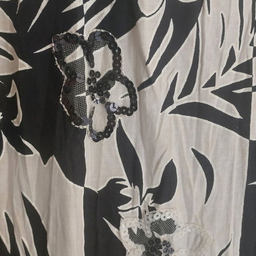 Lisa Campione summer dress like new, black and white embroidered