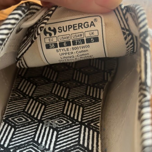 Superga canvas sneakers like new, size 38, black and white