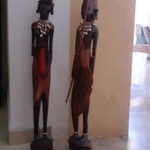 African woodcarving statues pair like new