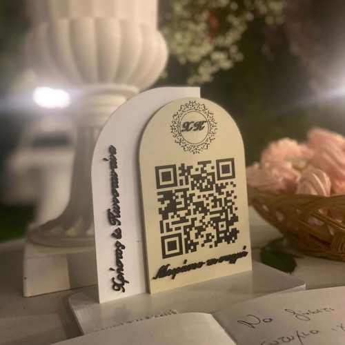 QR Stand Wedding premium personalized 3D printed base