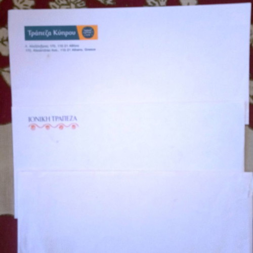 Bank correspondence envelopes set of 3 not operating, new