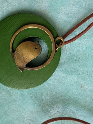 Neck decoration like new, boho style, wood and metal