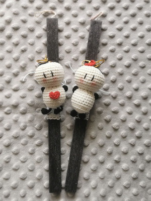 Bigli Migli candle set made to order with crocheted cotton keychains