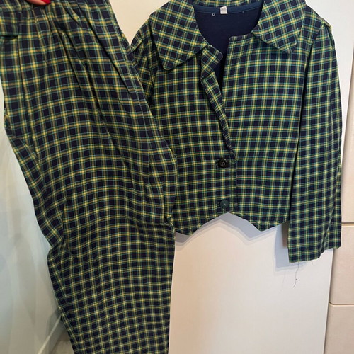 Clothing set pants and jacket like new, blue and green
