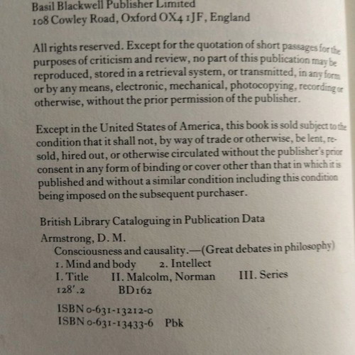 Consciousness & Causality used book in Greek