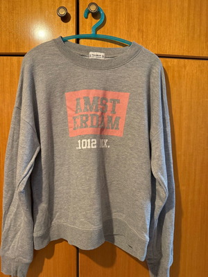Pull & Bear gray sweatshirt with pink designs used size M