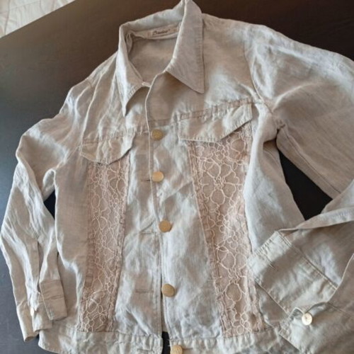 Linen beige suit set Abysse like new, size 52