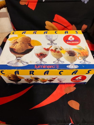 Luminarc Caracas set of 6 glass ice cream cups like new