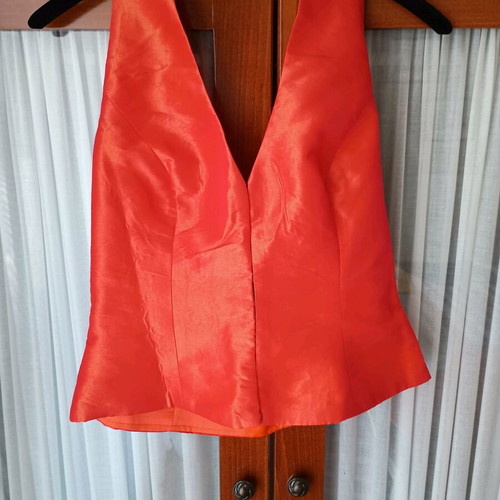 Women's set orange taffeta fabric like new