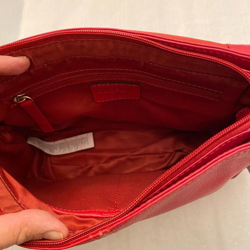 Carpisa red leather shoulder bag new